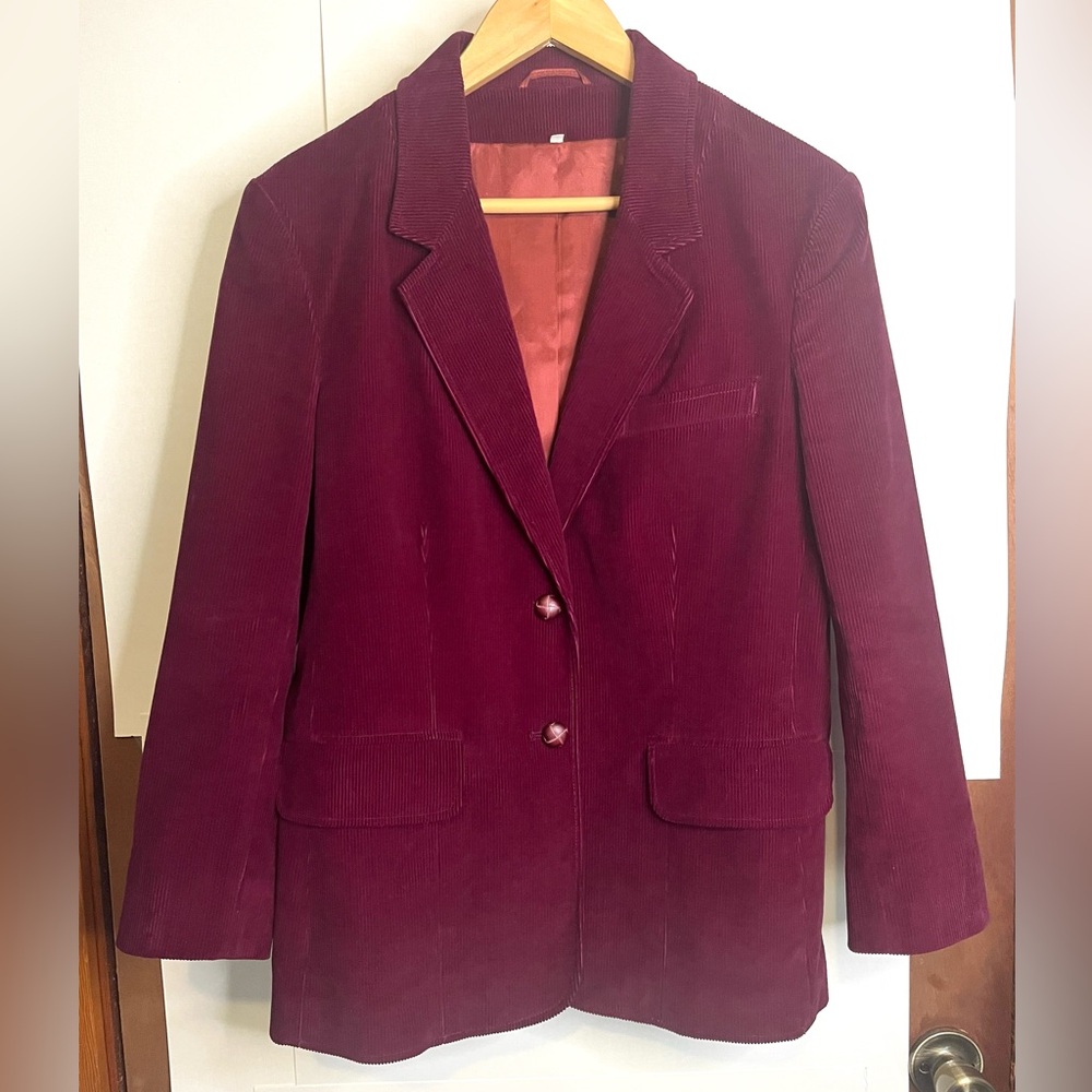 Classic Fashions by Sears Women’s (VTG 14/Fits S to M) Burgundy Corduroy Blazer